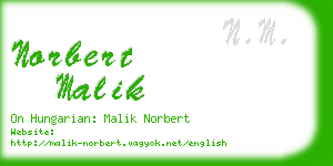 norbert malik business card
